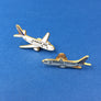 LOT OF 2 VINTAGE AIR FRANCE LAPEL PINS — MINIATURE SIZE — GOLD-PLATED ENAMEL — CIRCA 1990–2000