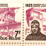 Deux timbres belges de 7 francs, commémorant le premier vol Bruxelles - Léopoldville ( actuelle Kinshasa ) en 1925