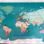 Sous-main de bureau SABENA AUTHENTIQUE ANCIEN COMME NEUF MAP MONDE 1/50 000 000 ORIGINAL 50 cm x 78 cm ÉTAT : EXCELLENT