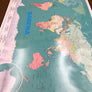 Sous-main de bureau SABENA AUTHENTIQUE ANCIEN COMME NEUF MAP MONDE 1/50 000 000 ORIGINAL 50 cm x 78 cm ÉTAT : EXCELLENT