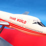 BOEING 747-100 — 🇺🇸 Trans World Airlines (TWA) — modèle de bureau sur socle — échelle 1:250 — 27 cm
