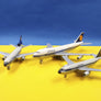 DIE-CAST MODEL — ✈️ Lufthansa — Airbus A300 B4, McDonnell Douglas DC10, Boeing 747-230B — Schhabak — 1:600 — WITH ORIGINAL BOX —