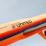 Maquette publicitaire vintage Boeing 747 - 🇺🇸 United Airlines « Rainbow » – Présentoir d'origine – 27 cm