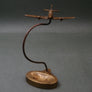 Cendrier vintage en bronze bimoteur années 1930-1940 ( H21 cm)