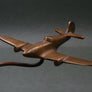 Cendrier vintage en bronze bimoteur années 1930-1940 ( H21 cm)