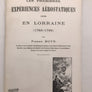 LES PREMIÈRES EXPÉRIENCES AÉROSTATIQUES FAITES EN LORRAINE (1783-1788)