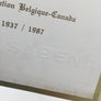 Menu pour le Bal du 50ème Anniversaire de l'Association Belgique - Canada ( 1937 - 1987 )