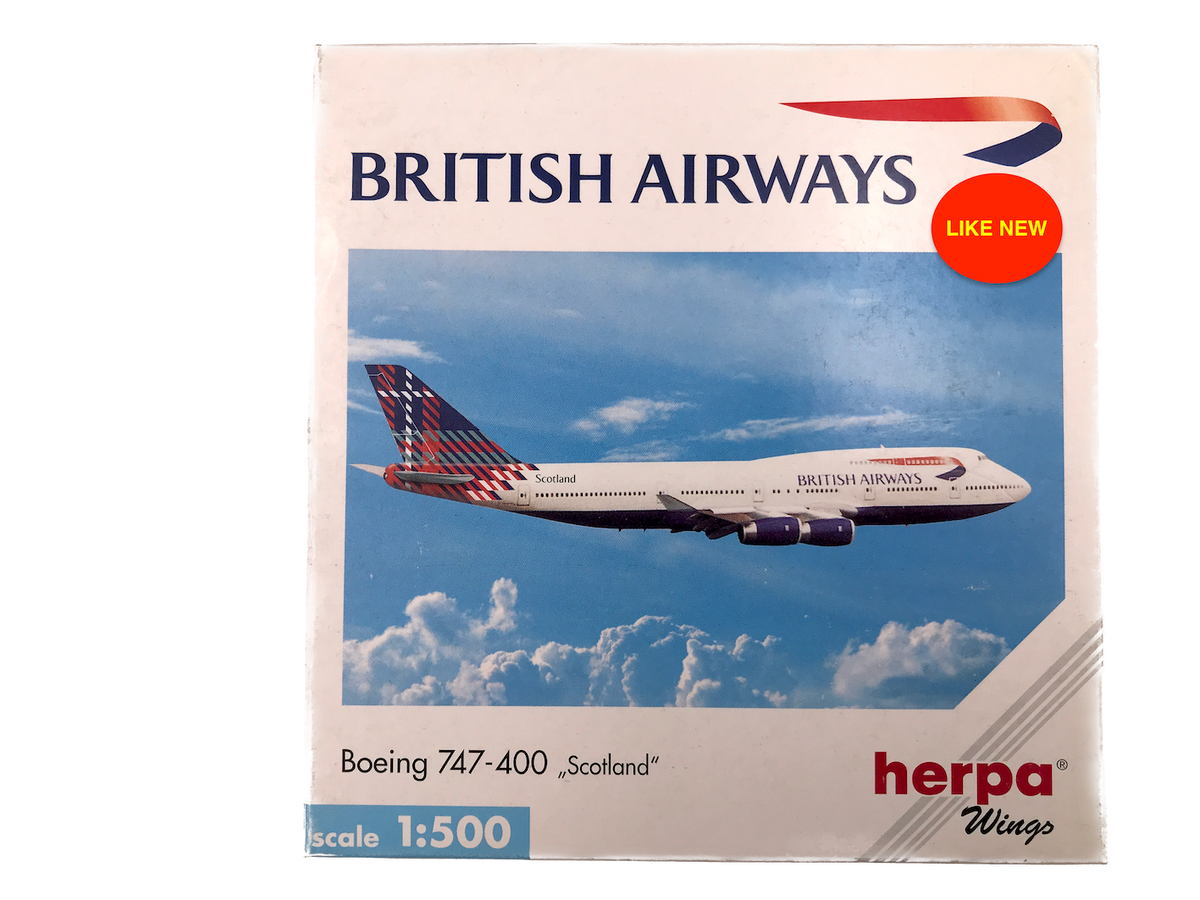 HERPA WINGS 1/500 BRITISH AIRWAYS BOEING 747-400 COLLECTORS MODEL