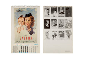 Calendrier Calendar Kalender SABENA ( 1988 ) 38 x 60  X 0.2 cm LA SABENA FÊTE SES 65 ANS