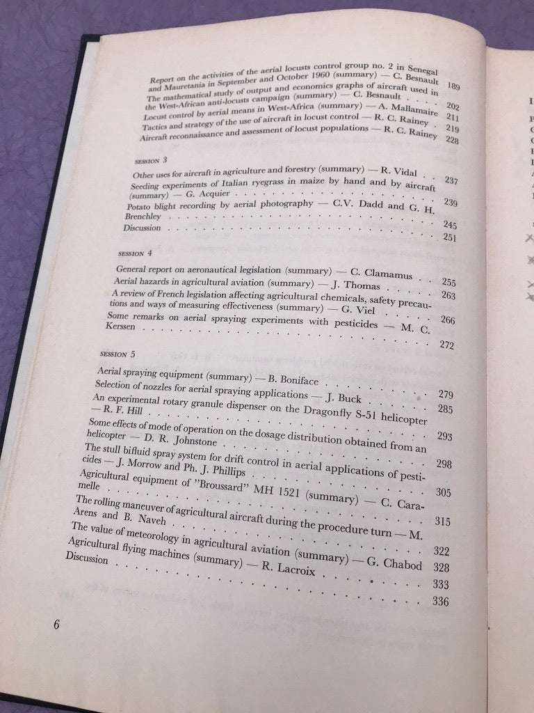 Deuxième Congrès International de L'Aviation Agricole — 19-22 septembre 1962 —