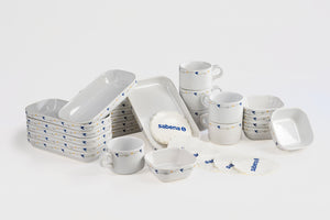 Vaisselle en porcelaine de la Sabena, décoré de L'oiseau de ciel ( René Magritte ) *** 25 € pièce ***