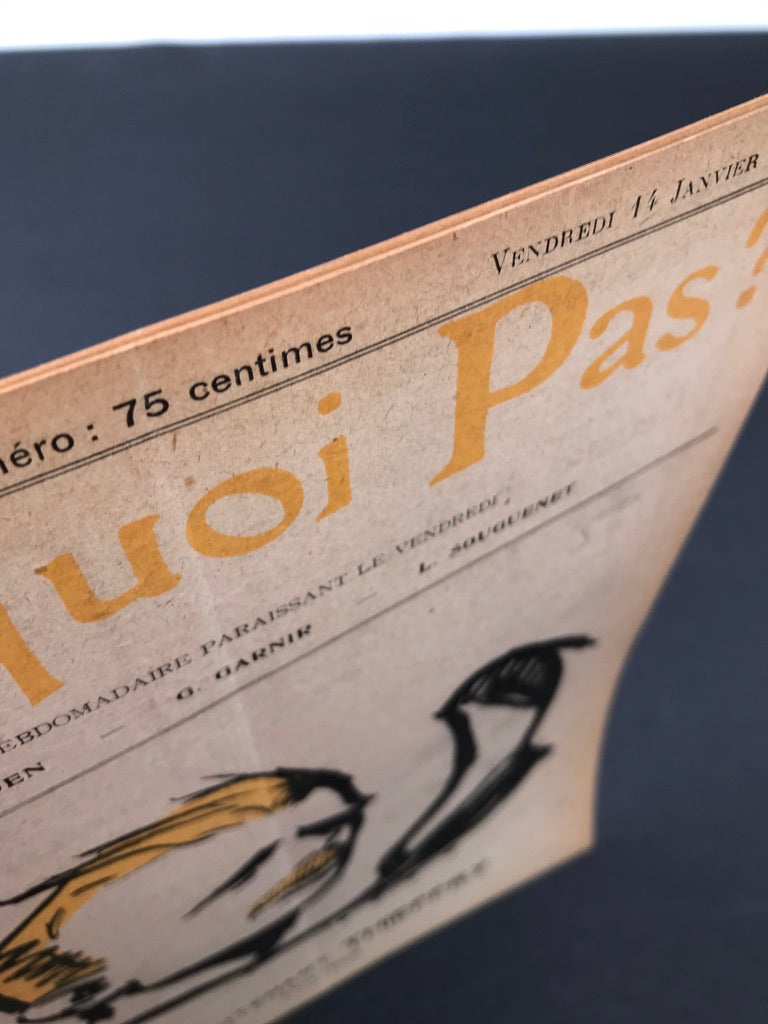 Pourquoi Pas? RARE exemplaire du vendredi 14 janvier 1921, dessin de OCHS en couverture