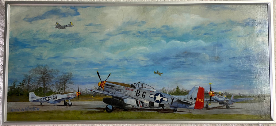 Peinture originale Hervé de Vinck / P-51D de Chuck YEAGER
