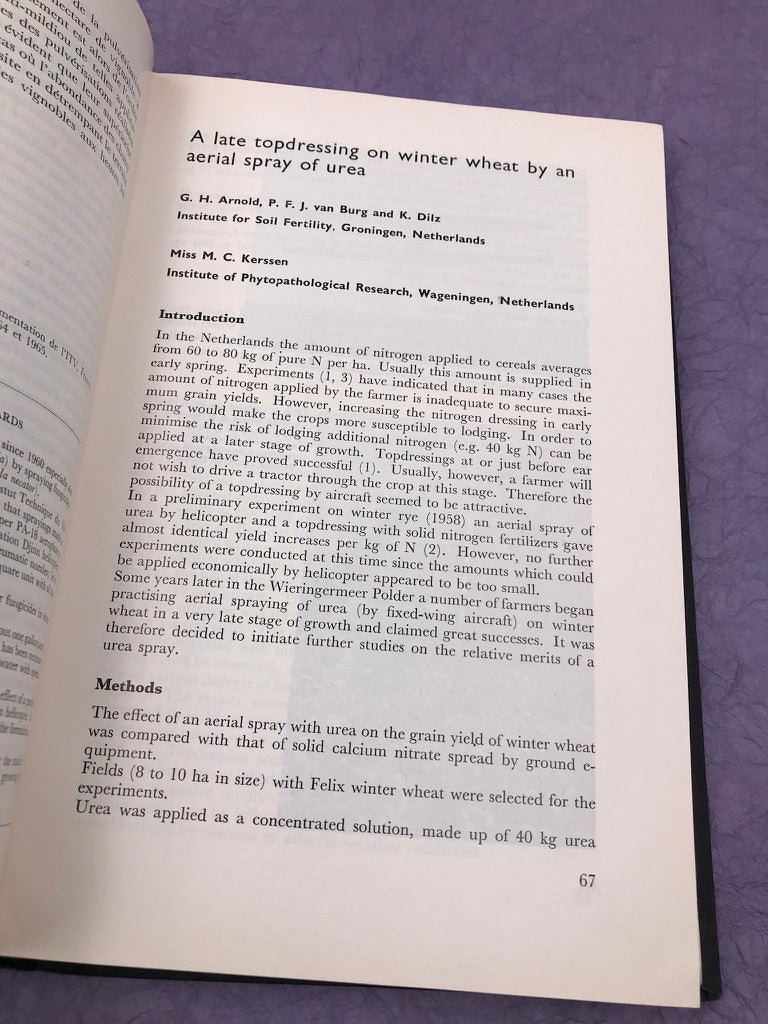 Third International Agricultural Aviation Congress — 15th-18th March 1966 Arnhem, The Netherlands —