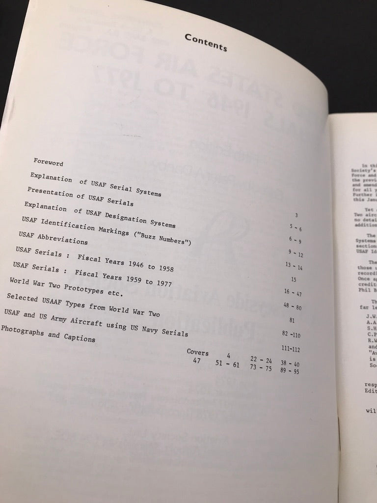 UNITED STATES AIR FORCE SERIALS 1946 TO 1977