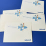 Set of four original postcards issued by the Belgian airline SABENA "With compliments"