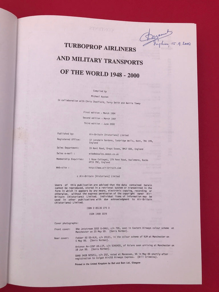 TURBOPROP Airliners And Military Transports of The World 1948 - 2000