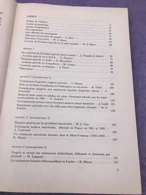 Deuxième Congrès International de L'Aviation Agricole — 19-22 septembre 1962 —