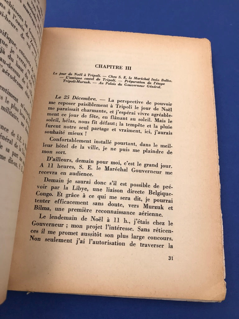 LA PREMIÈRE LIAISON AÉRIENNE BELGIQUE-CONGO PAR LA LIBYE