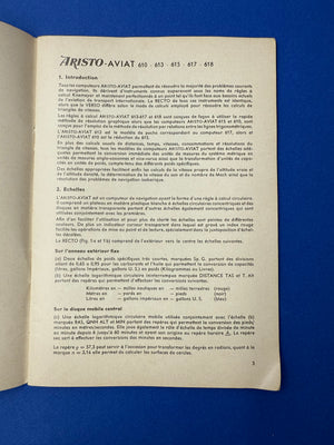FLIGHT COMPUTER / COMPUTER DE NAVIGATION ARISTO - 617 AVIAT