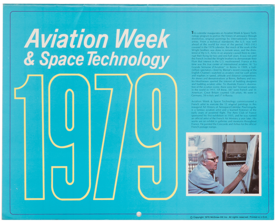 1979 Calendar Aviation Week & Space Technology by Paul Lengellé, the famous French aviation artist ...