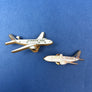 LOT OF 2 VINTAGE AIR FRANCE LAPEL PINS — MINIATURE SIZE — GOLD-PLATED ENAMEL — CIRCA 1990–2000