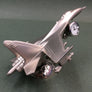 VINTAGE SUKHOI SU-27 FLANKER DESK CLOCK — MINIATURE SIZE — CHROMED & SATIN DIE-CAST METAL — CIRCA 1990–2010