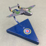 VINTAGE DE HAVILLAND VAMPIRE JET MODEL — DESK DISPLAY SIZE — LEAD / WHITE METAL — CIRCA 1950–1960