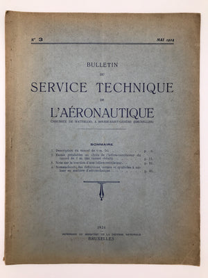 (N°3 MAI 1924) BULLETIN DU SERVICE TECHNIQUE DE L'AÉRONAUTIQUE