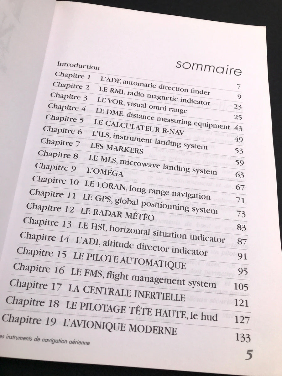 INSTRUMENTS DE NAVIGATION AÉRIENNE — description et fonctionnement ( troisième édition augmentée )