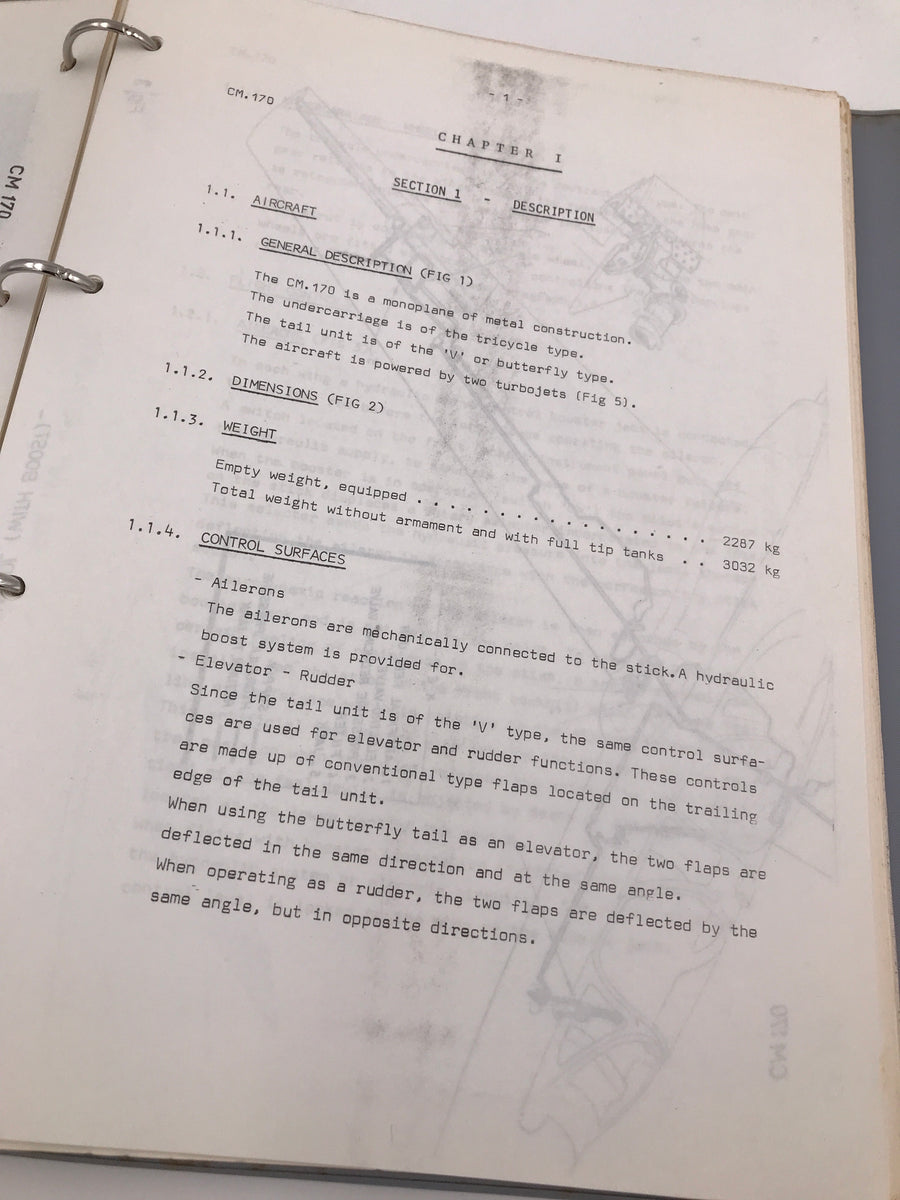 FLIGHT MANUAL FOUGA C. M. 170