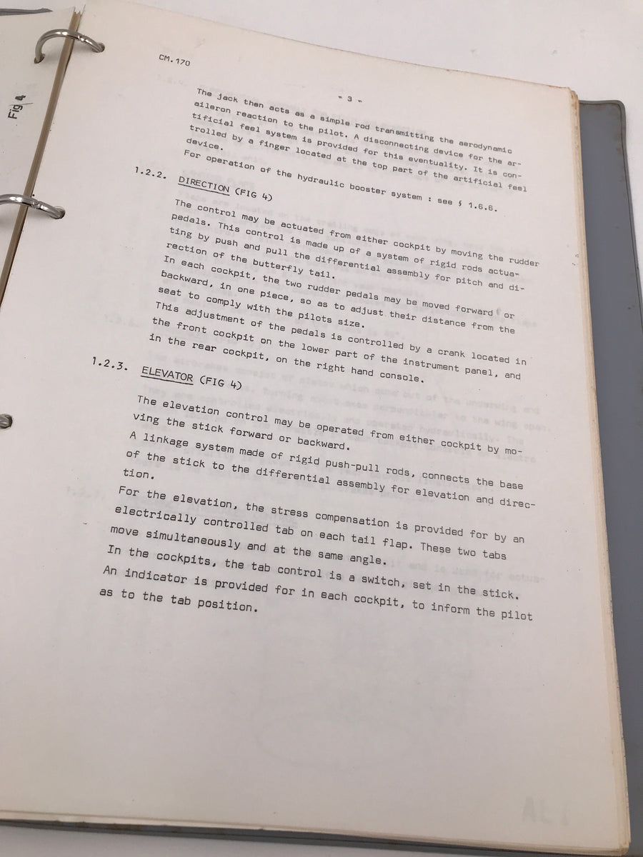 FLIGHT MANUAL FOUGA C. M. 170