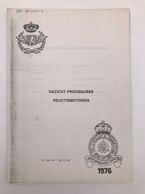 NAZICHT PROCEDURES -  REACTIEMOTOREN (BELGIAN TRAINING SCHOOL - ROYAL AIR FORCE)
