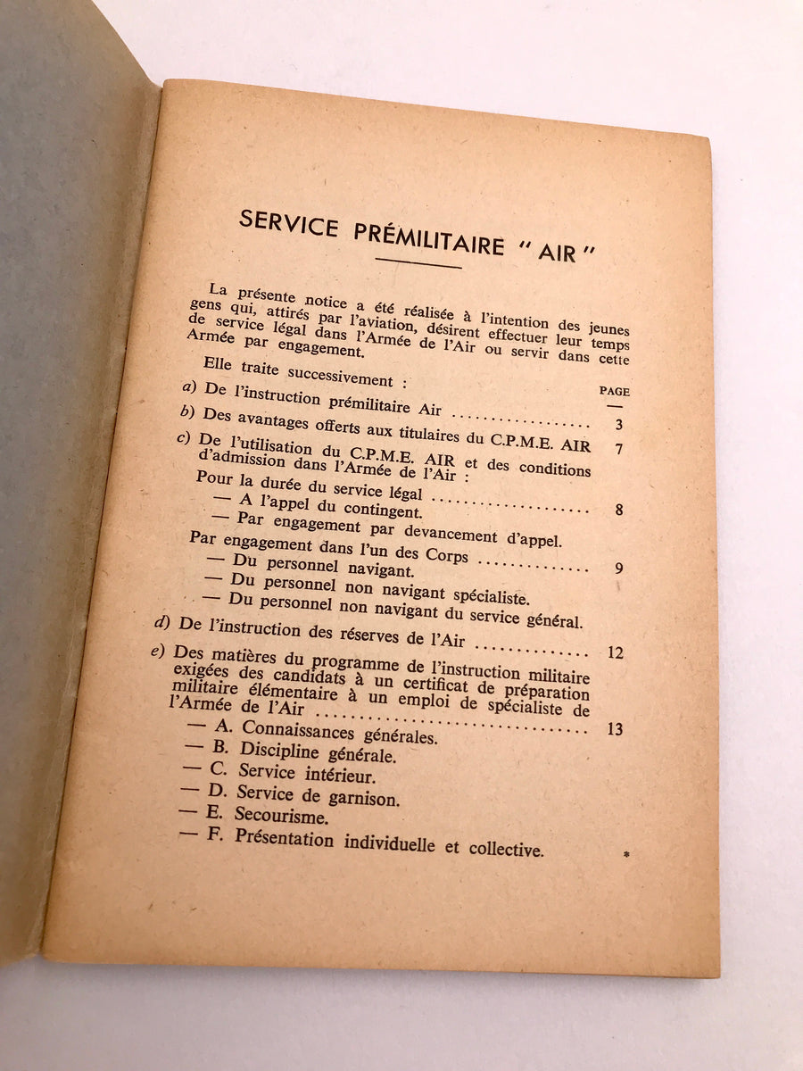 Je veux être AVIATEUR EN SUIVANT LES COURS DE LA PRÉPARATION MILITAIRE ÉLÉMENTAIRES AUX EMPLOIS DANS LES SPÉCIALITÉS DE L’ARMÉE de L’AIR