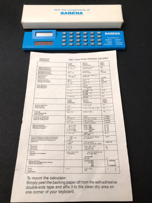 Sabena KBC-1 Dual Power Keyboard Calculator