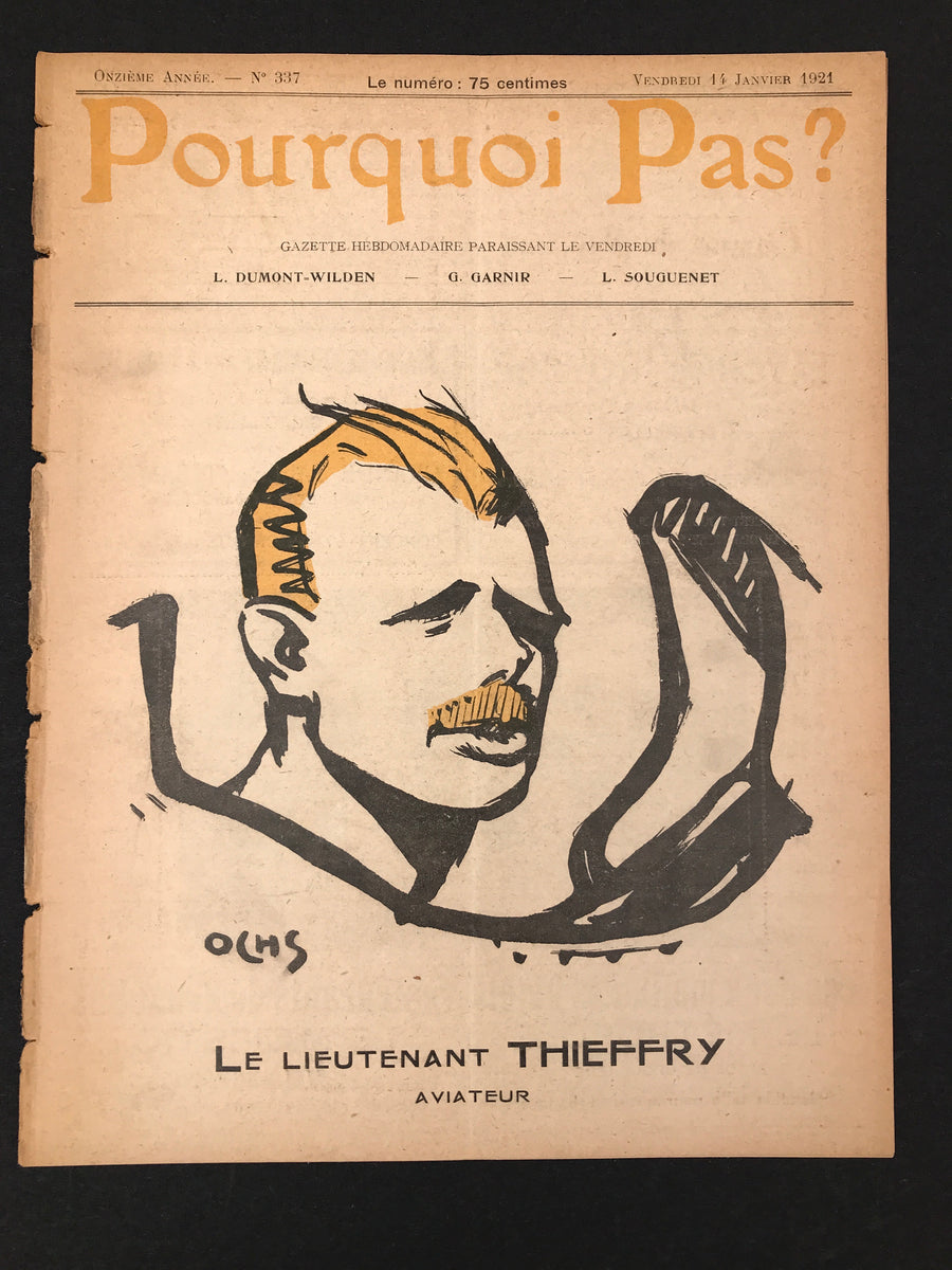 Pourquoi Pas? RARE exemplaire du vendredi 14 janvier 1921, dessin de OCHS en couverture