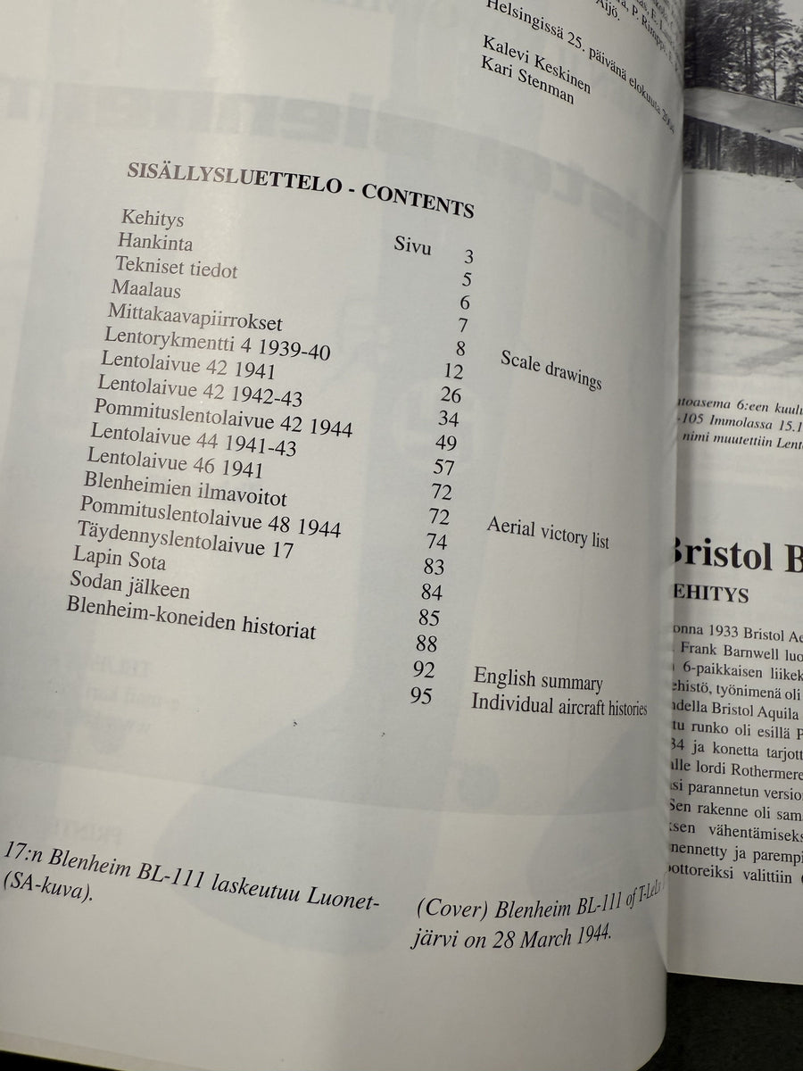 SUOMEN ILMAVOIMIEN HISTORIA (10) — Bristol Blenheim  —