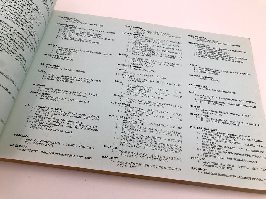 LE MATÉRIEL AÉRONAUTIQUE ÉQUIPEMENTS ET ÉLECTRONIQUE 1963 (EN-FR-DE)