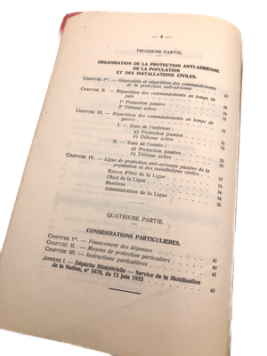 INSTRUCTION GÉNÉRALE SUR LA PROTECTION AÉRIENNE ANTI-PASSIVE DE LA POPULATION ET DES INSTALLATIONS PASSIVES