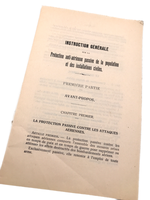 INSTRUCTION GÉNÉRALE SUR LA PROTECTION AÉRIENNE ANTI-PASSIVE DE LA POPULATION ET DES INSTALLATIONS PASSIVES