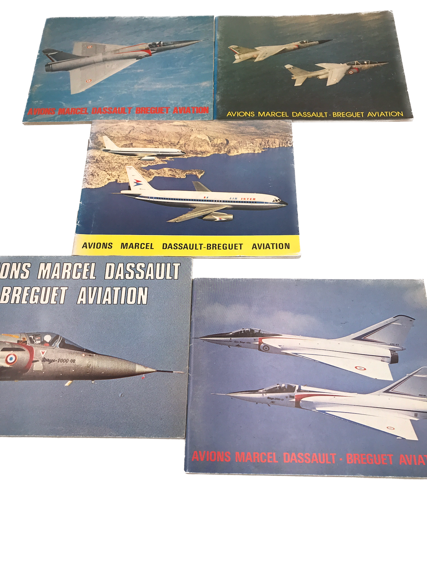 LOT DE 5 AVIONS MARCEL DASSAULT BREGUET AVIATION aviation.brussels