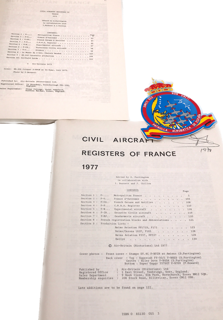 CIVIL AIRCRAFT REGISTERS OF FRANCE (1973 & 1977)