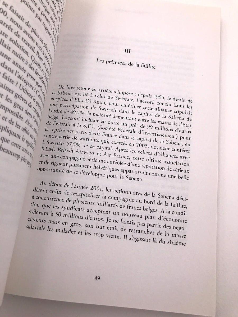 sabena " ma vérité Tout ce que l'on n'a jamais osé dire depuis dix ans"