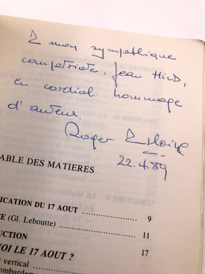 FORTERESSES SUR L'EUROPE 17 août 1943 (dédicacé)