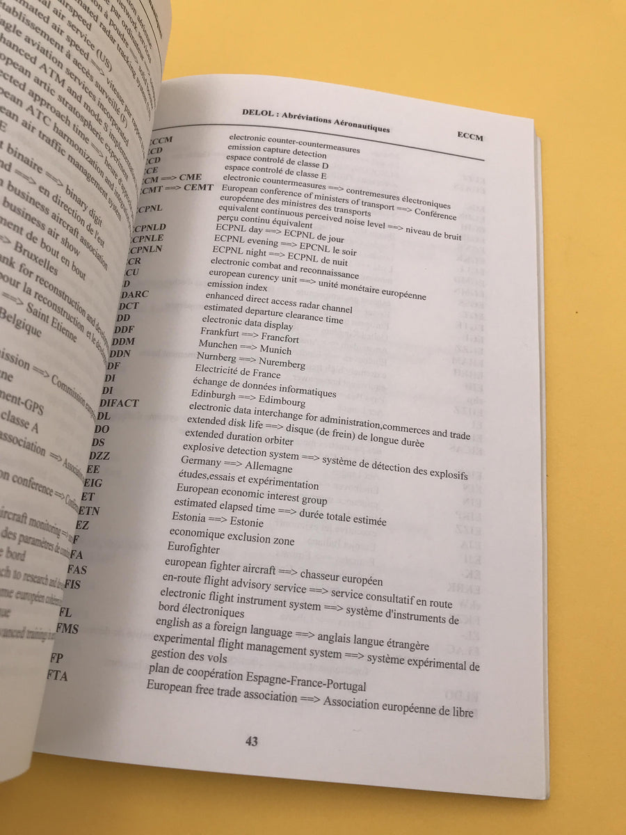 GLOSSAIRE DES ABRÉVIATIONS AÉRONAUTIQUES