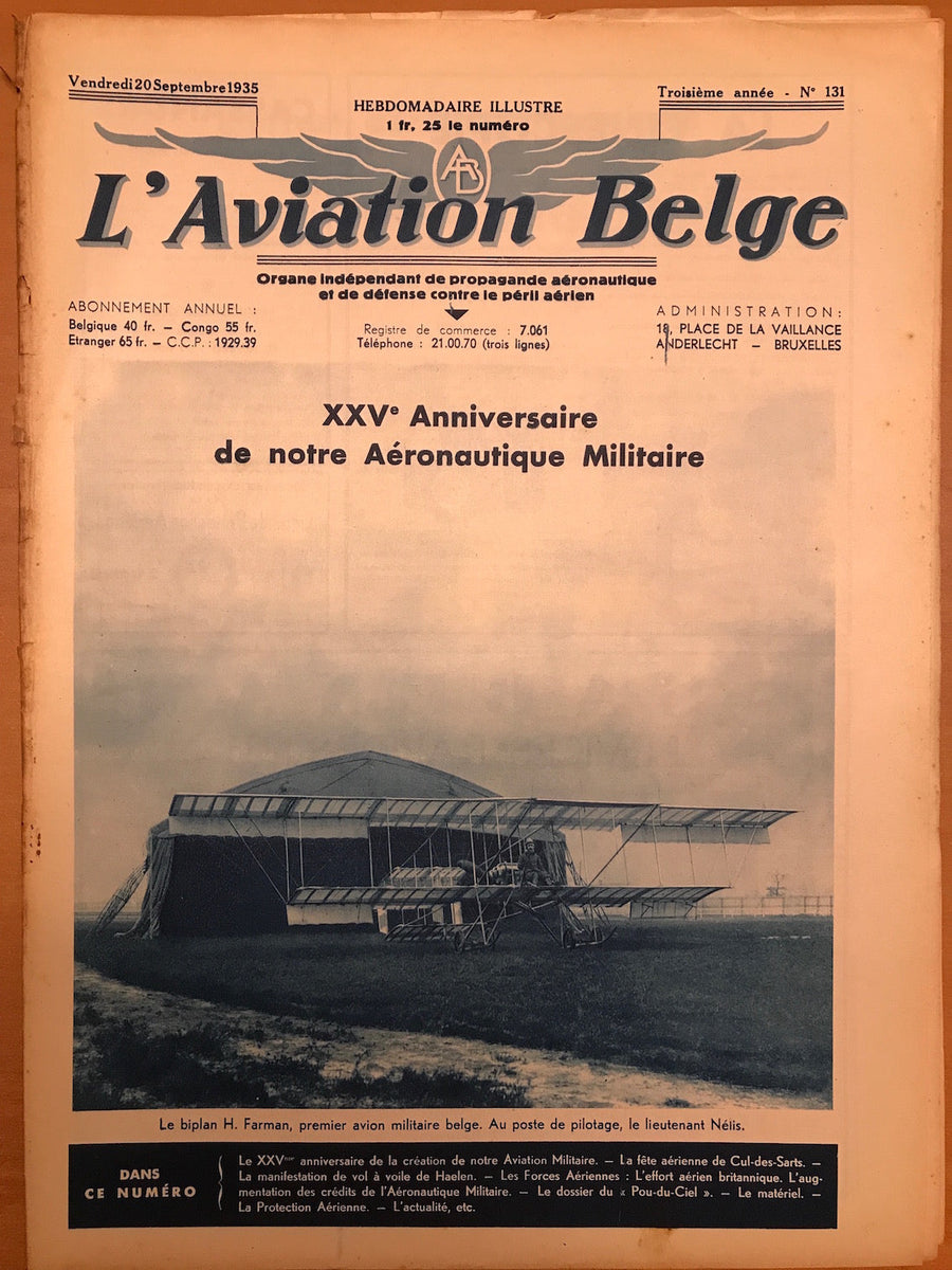 L'Aviation Belge *** TOP OFFER *** 10 numéros au choix pour 50 euros