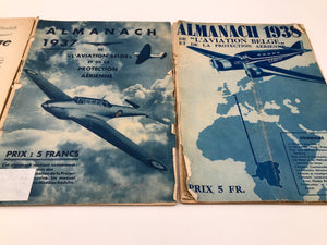 ALMANACHS DE " L'AVIATION BELGE ET DE LA PROTECTION AÉRIENNE "- 1936 & 1937 & 1938 - 25 EUROS L'EXEMPLAIRE