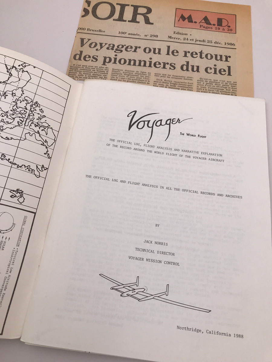 VOYAGER: THE WORLD FLIGHT (THE OFFICIAL LOG, FLIGHT ANALYSIS AND NARRATIVE EXPLANATION) **AUTOGRAPHED**