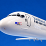 McDonnell Douglas MD-90 SRS – 🇩🇰🇳🇴🇸🇪 SAS Scandinavian Airlines – LN-ROA « Sigurd Viking » – Fratelli Cesana – métal – 1:100 – 42 × 32 cm – avec support