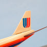 Maquette publicitaire vintage Boeing 747 - 🇺🇸 United Airlines « Rainbow » – Présentoir d'origine – 27 cm